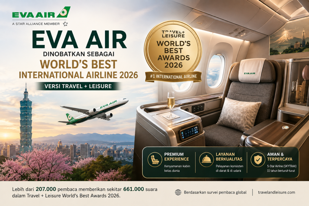 EVA Air Dinobatkan Sebagai Maskapai Internasional Terbaik Dunia 2026 EVA Air Dinobatkan Sebagai Maskapai Internasional Terbaik Dunia 2026